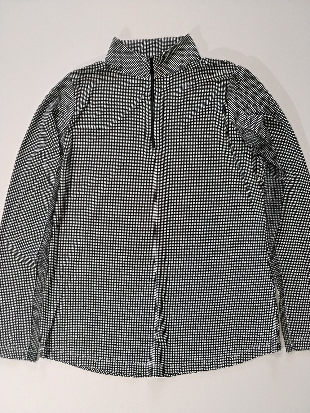 IBKUL 1/4 Zip Pullover Womens Small Black White Gingham Cooling Mesh Quick Dry - Picture 5 of 8